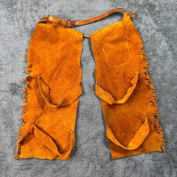 JOHN R CRAIGHEAD & CO DENVER Kids Vintage Suede Leather Chaps Western Rodeo - Picture 2 of 5